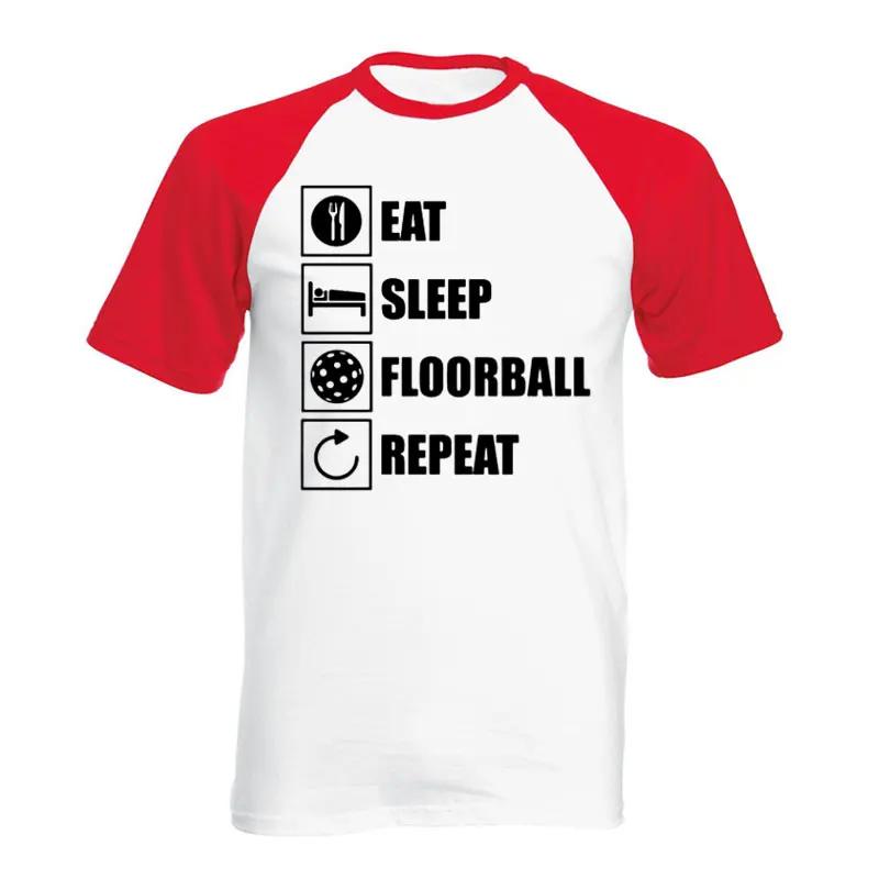 Eat Sleep Floorball Repeat Funny T    ư ϶ ۶  O , ƮƮ Ƽ